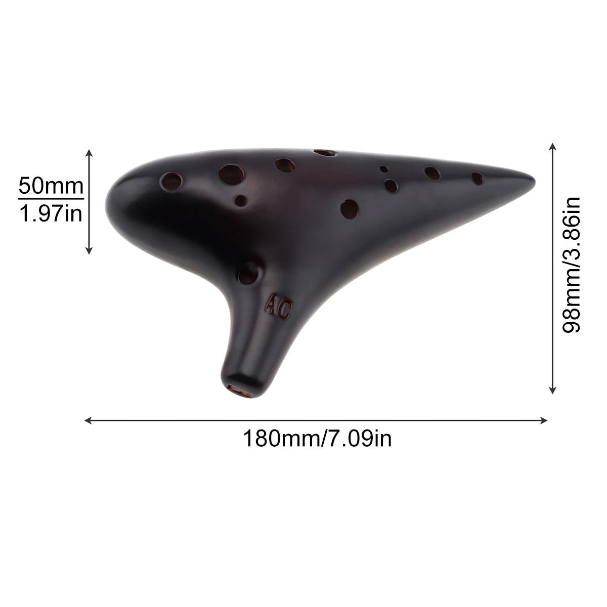 12 Hole Alto C Key Ceramic Ocarina Flute - Aura Sono