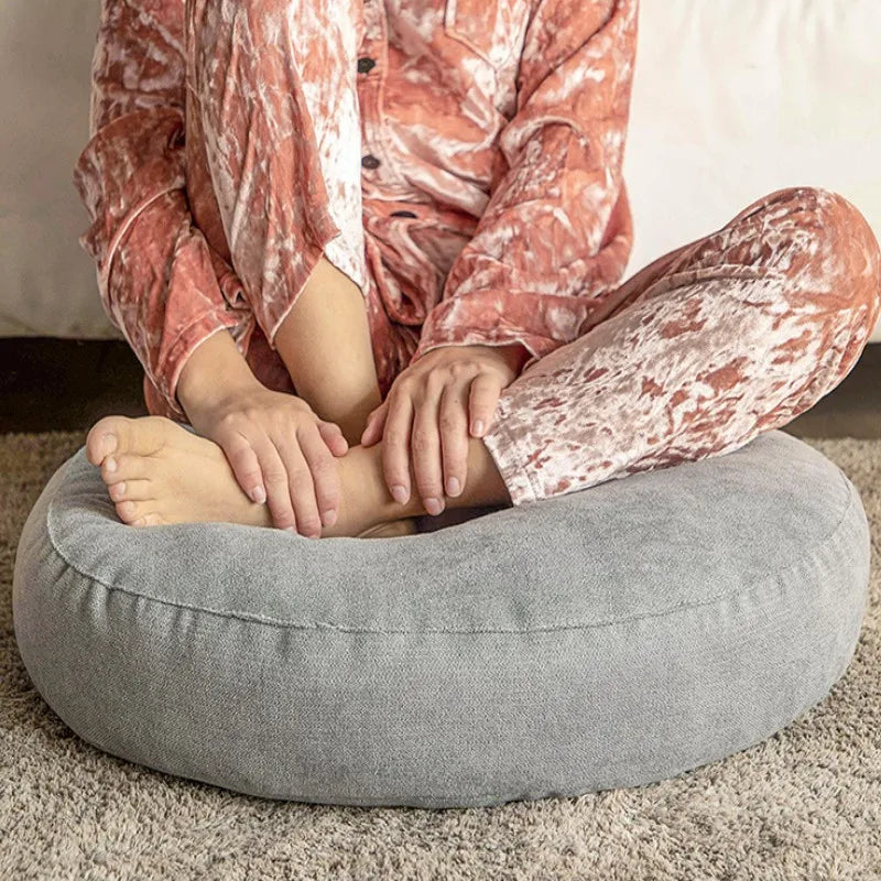 Cojín grande para sentarse en el suelo para meditación y yoga: tatami redondo 