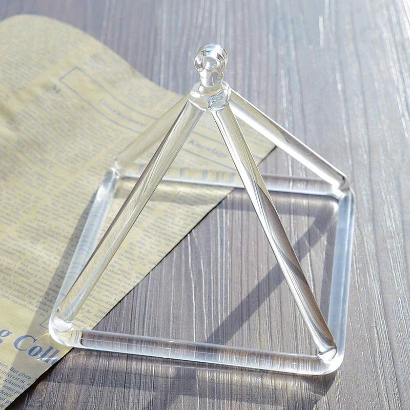 Clear Quartz Crystal Singing Pyramid - Sound Healing Instrument 3 - 8 inch - Aura Sono