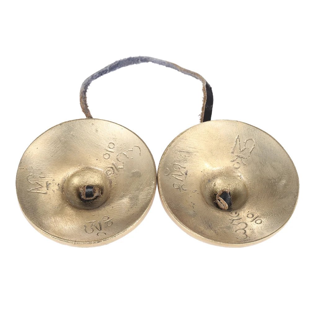 Handcrafted Tibetan Tingsha Cymbal Bell - 6.5cm Meditation Bell with Auspicious Symbols - Aura Sono