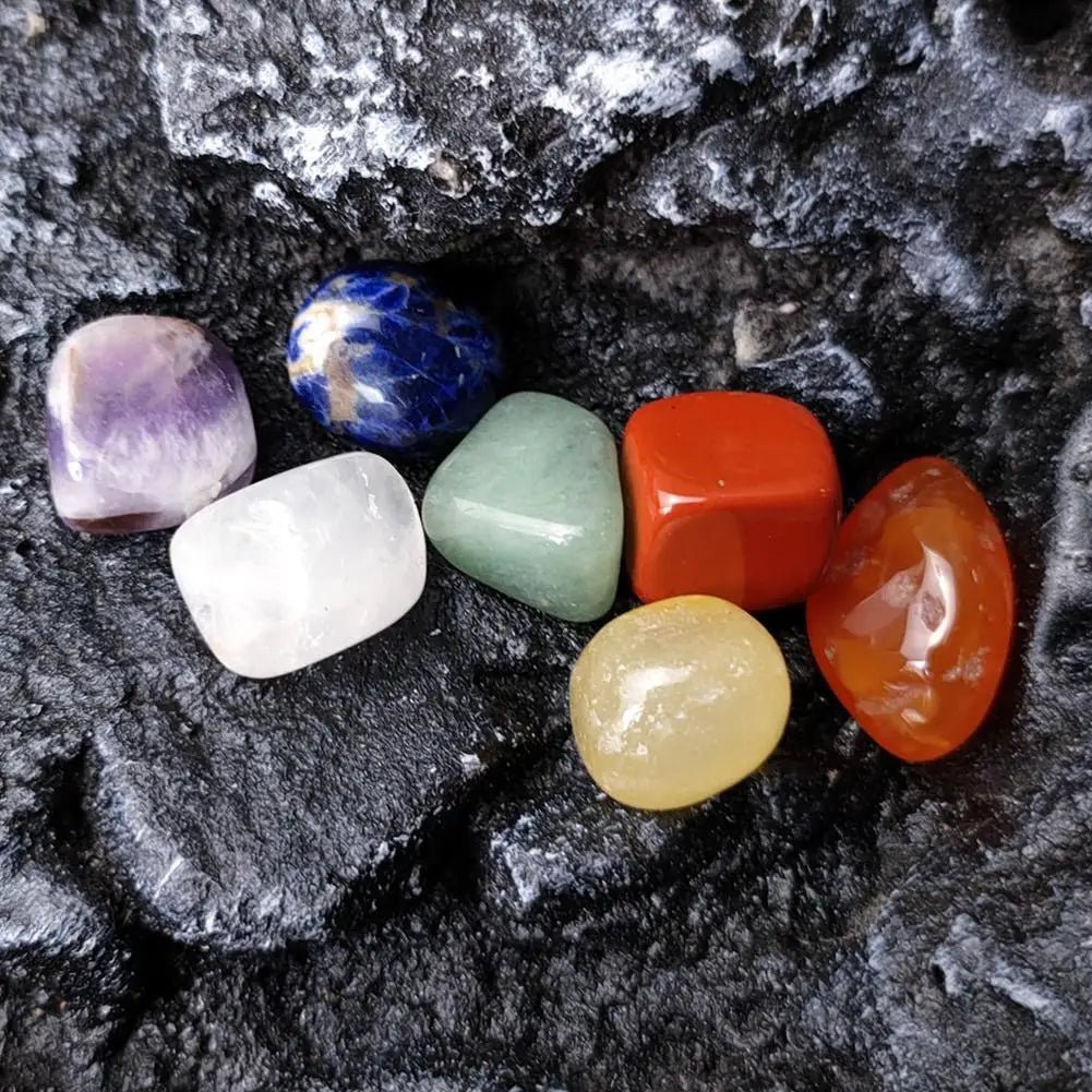 Natural Stone Crystal Gemstone Set - Chakra Healing Quartz Minerals - Aura Sono