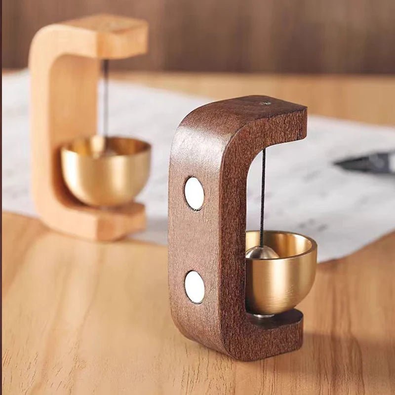 Solid Wooden Doorbell - Aesthetic Magnetic Brass Wind Chimes, Wireless - Aura Sono